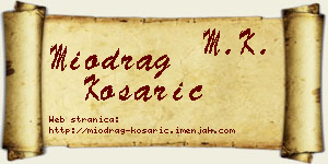 Miodrag Košarić vizit kartica